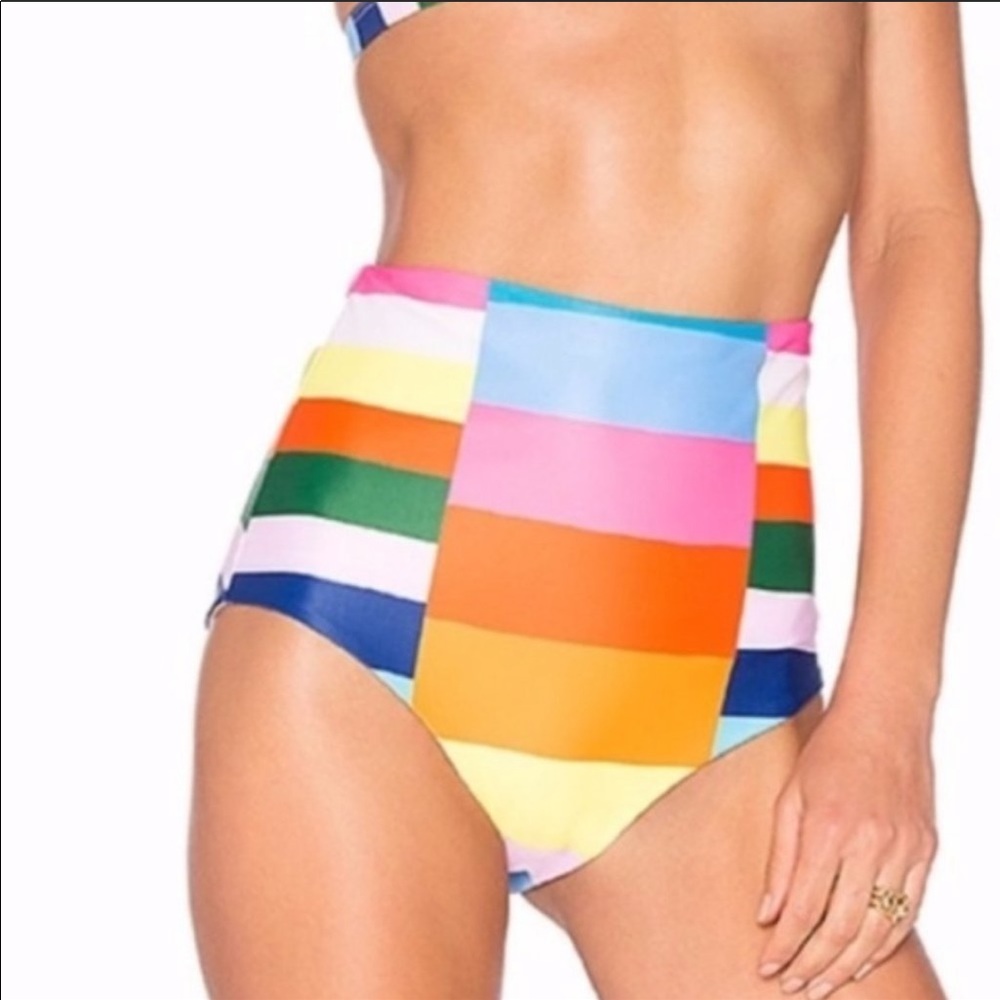 Mara Hoffman rainbow Vela high waisted swim bottom